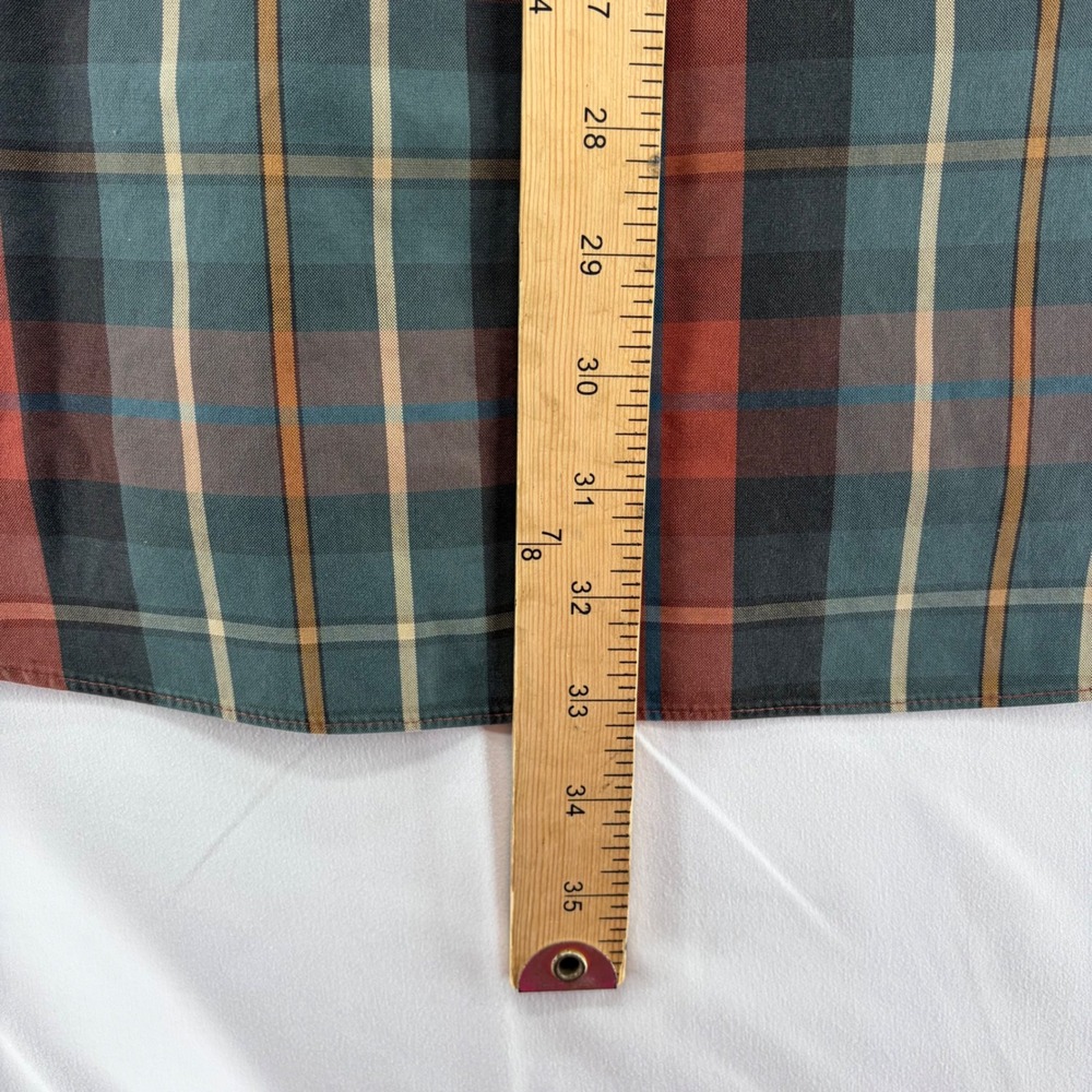 Orvis Mens XXL Plaid Button Down Shirt Red Green Cotton Long Sleeve Pocket - Picture 8 of 9